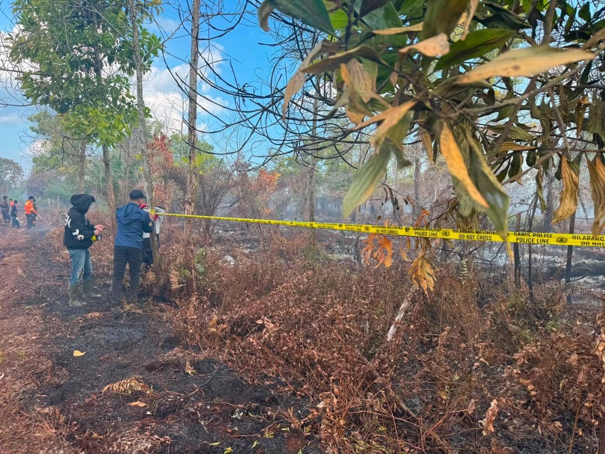 Polres Kubu Raya Segel Lahan Bekas Karhutla untuk Penyelidikan