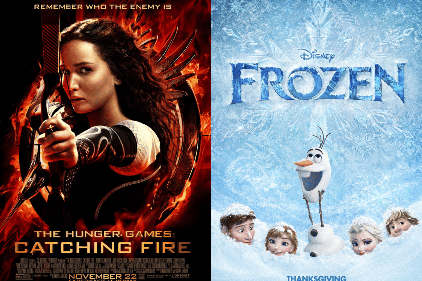 poster The Hunger Gamer: Catching Fire dan Frozen