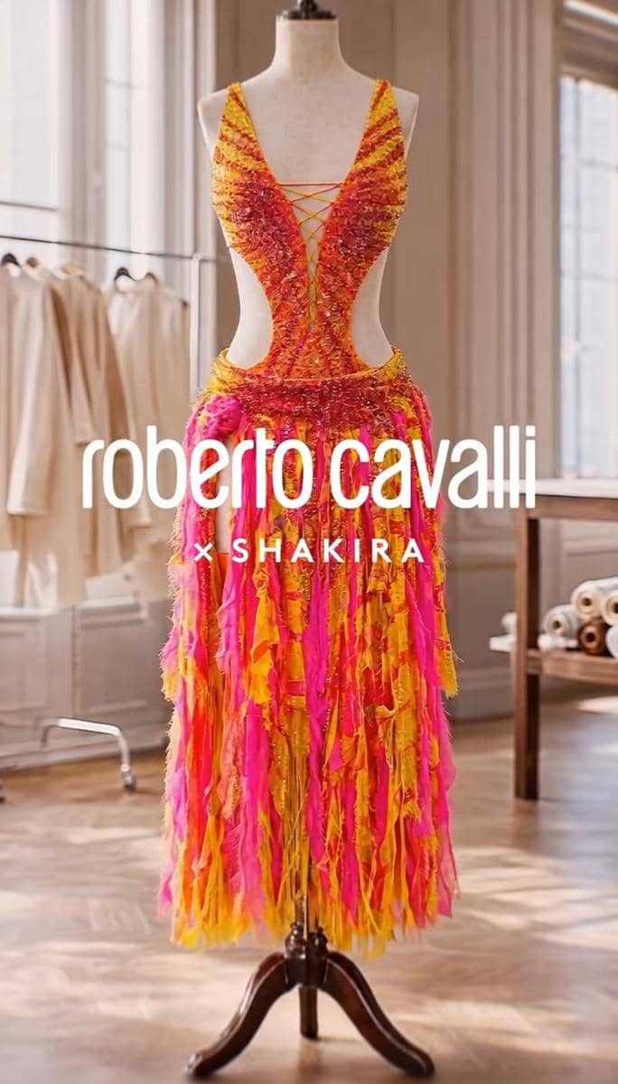 Kostum Shakira Final Piala Dunia, Pakai 200+ Ribu Kristal Swarovski (instagram.com/roberto_cavalli)