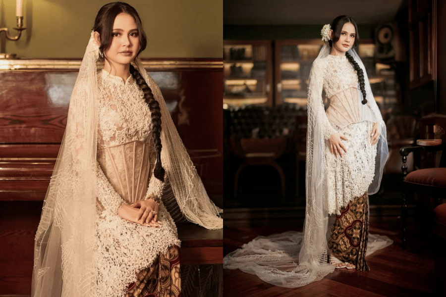Gaya Kebaya Unik Maizura saat Prewedding, Kombinasi Modern Klasik