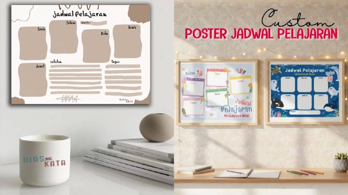 5 Ide Poster Jadwal Pelajaran Murah, Ruang Belajar Jadi Lebih Menarik