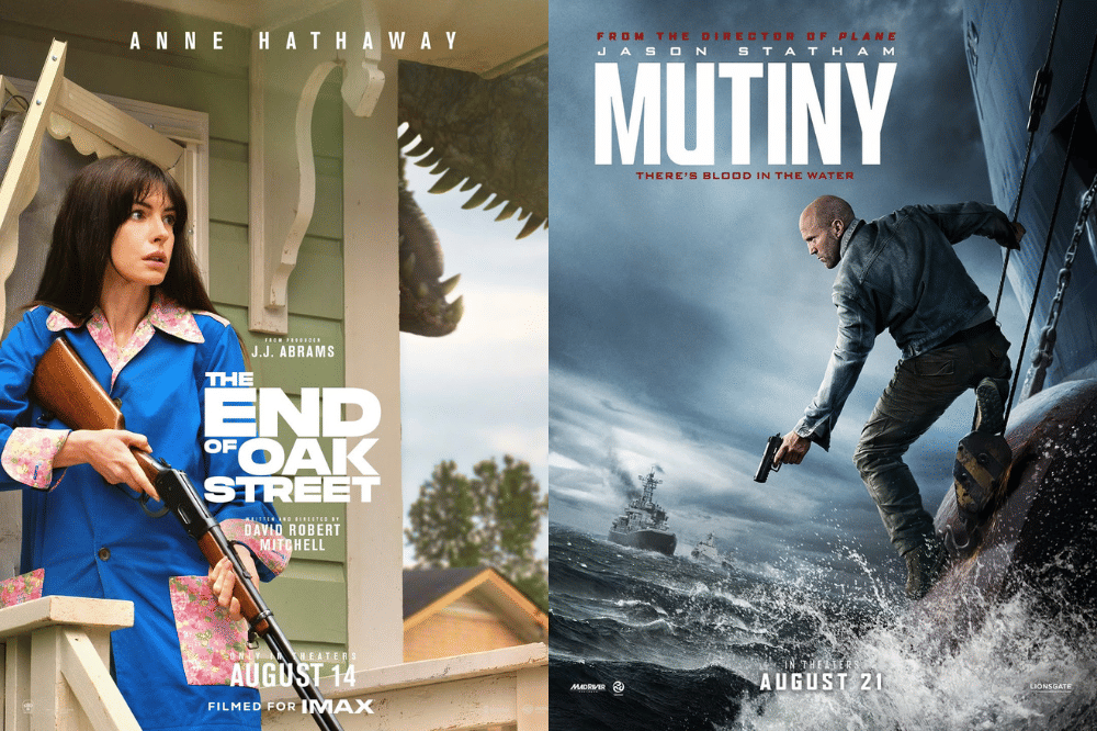 Poster film yang tayang di bioskop bulan Agustus 2026 (dok. Warner Bros/The End of Oak Street | dok. Lionsgate/Mutiny)