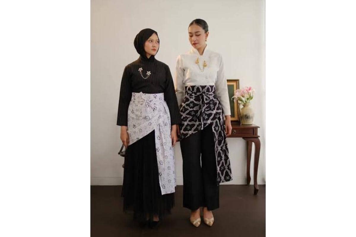 ilustrasi kebaya dengan obi belt