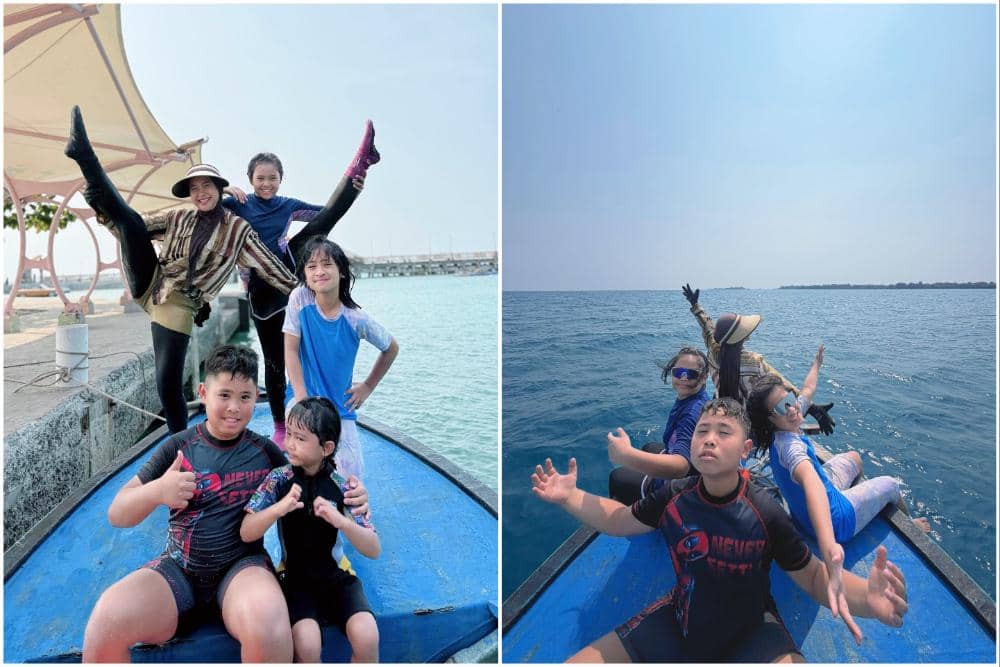 10 Potret Ria Ricis dan Keponakan Liburan di Kepulauan Seribu, Seru!