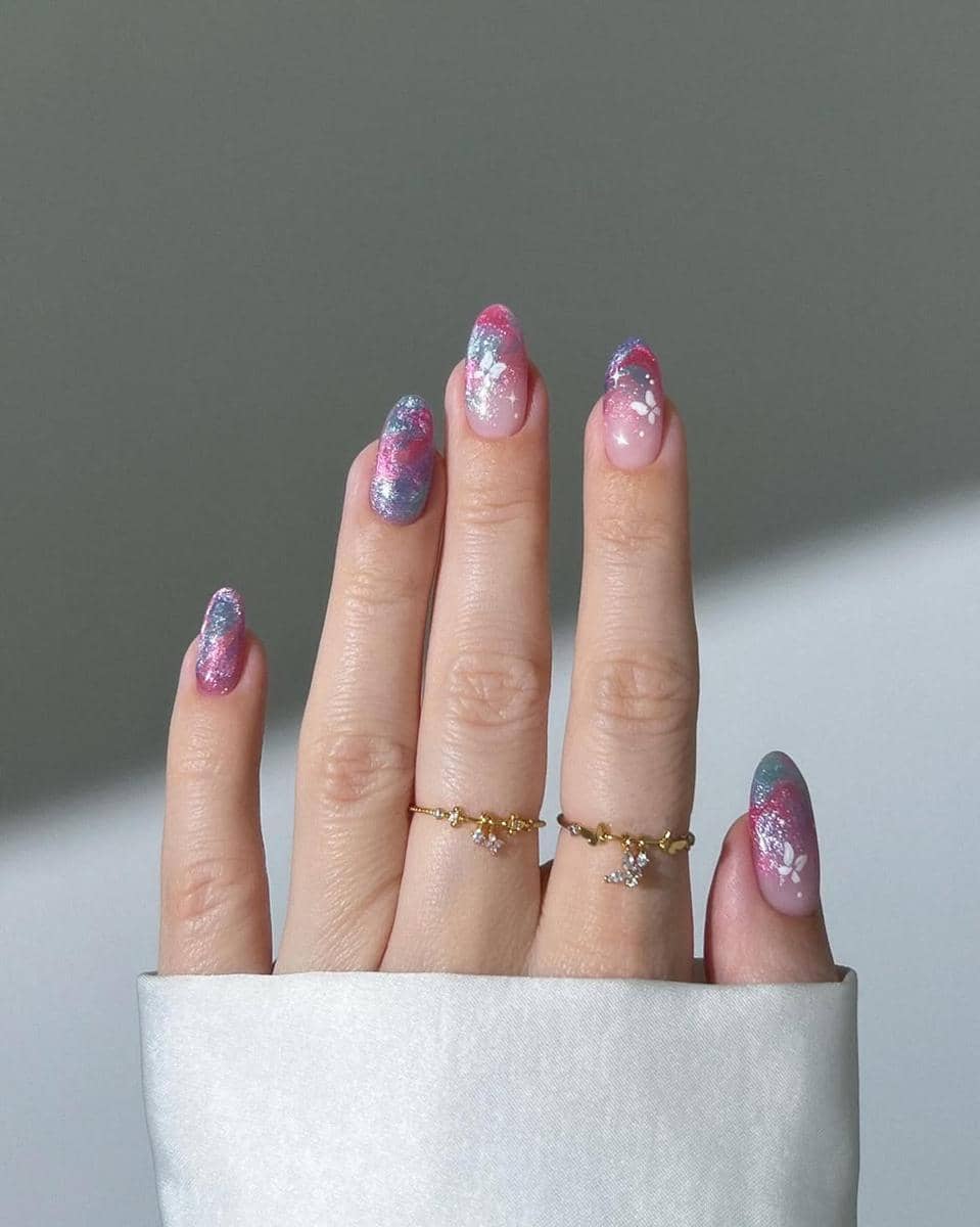 inspirasi nail art motif marmer