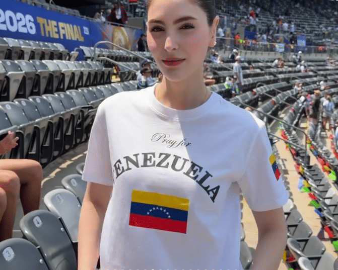 potret Stephany Abasali, 2nd Runner-up Miss Universe 2025 nonton final Piala Dunia 2026