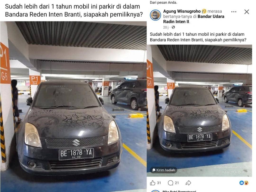 Viral! Mobil Diduga Bertahun-tahun Terparkir di Bandara Radin Inten II