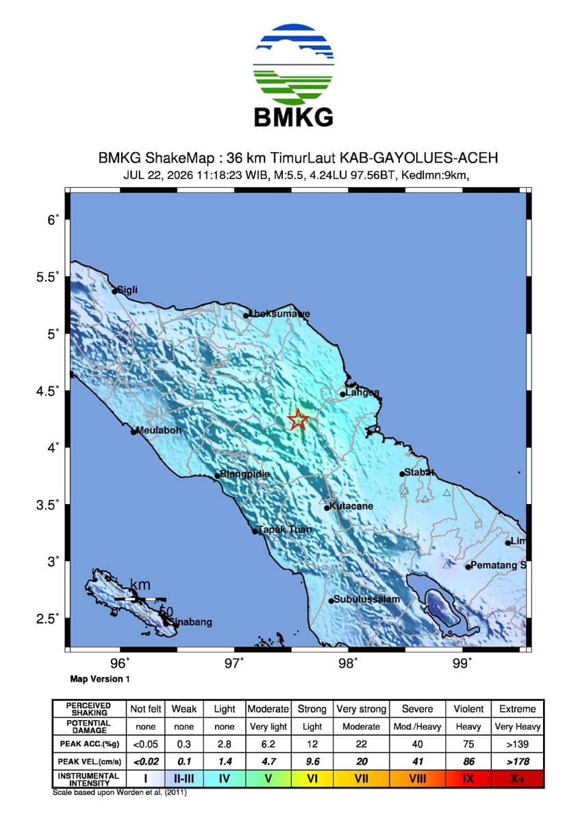 Gempa Bumi Tektonik di Aceh, Berikut Penjelasan BMKG