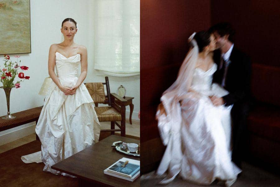 Detail Gaun Nikah Analuisa Corrigan dan Logan Lerman, Khas Old Money!