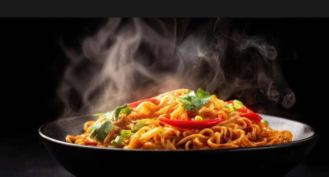 ilustrasi sajian mi goreng