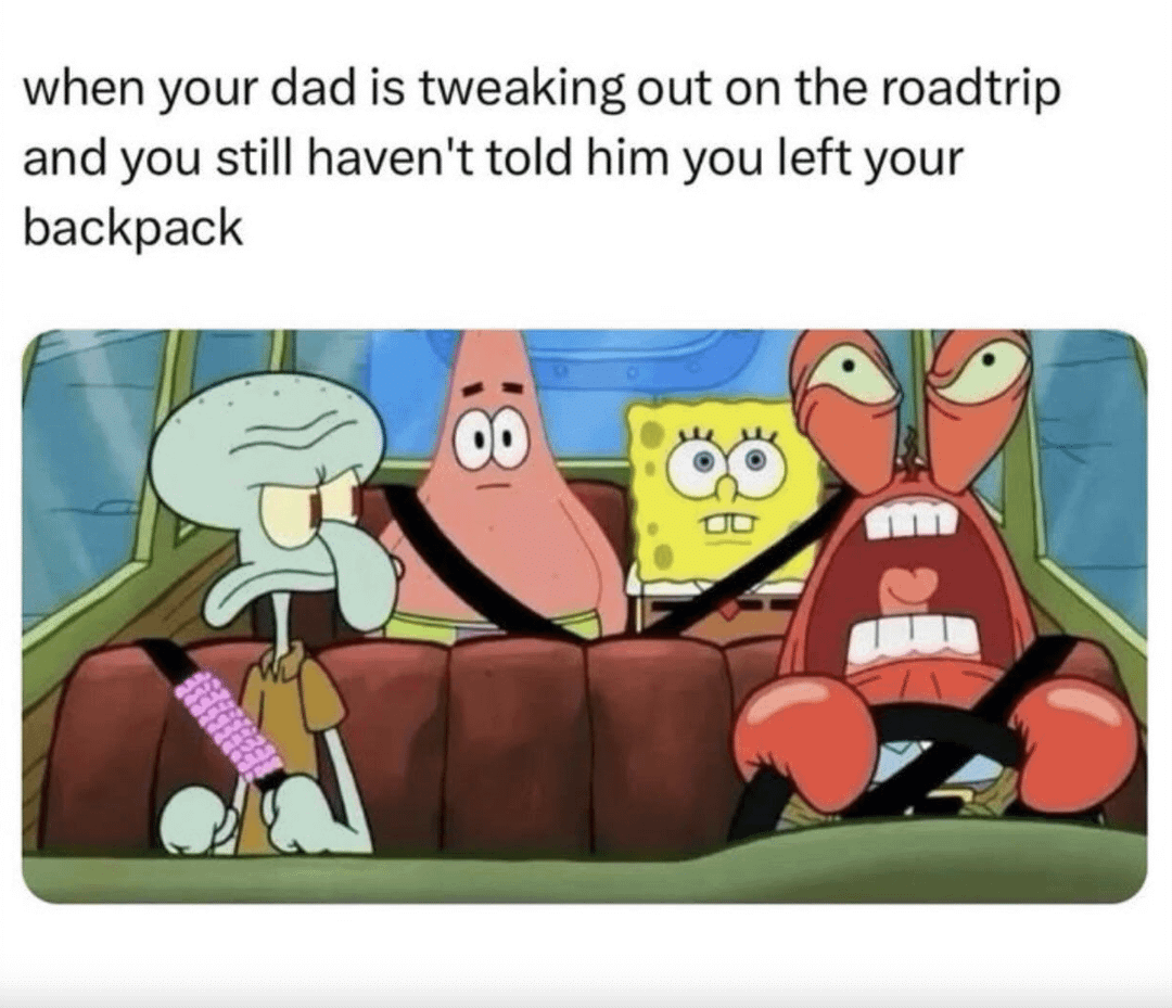 meme SpongeBob tentang liburan