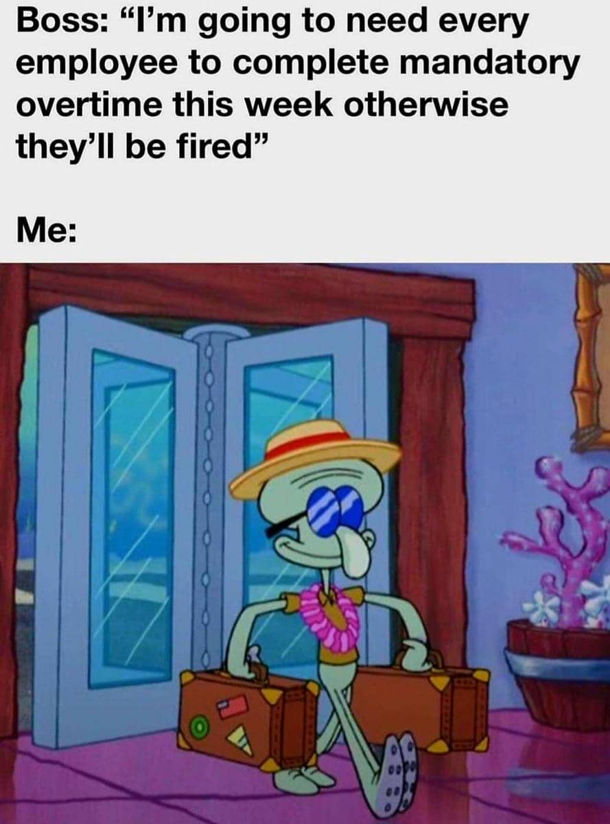 meme SpongeBob tentang liburan