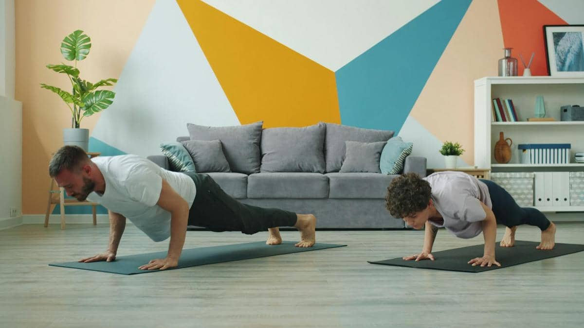 ilustrasi olahraga push-up, push up