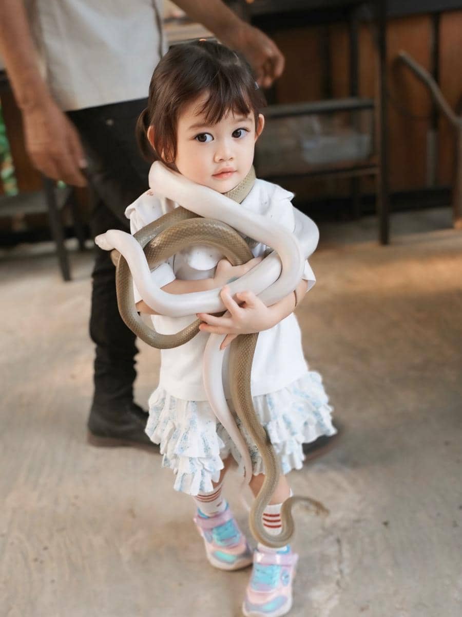 Gabriella Anak Denny Sumargo main bareng ular