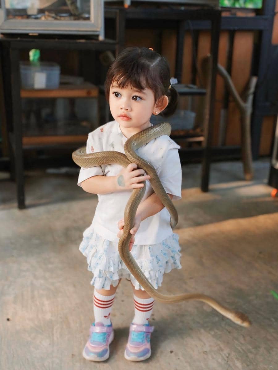 Gabriella Anak Denny Sumargo main bareng ular