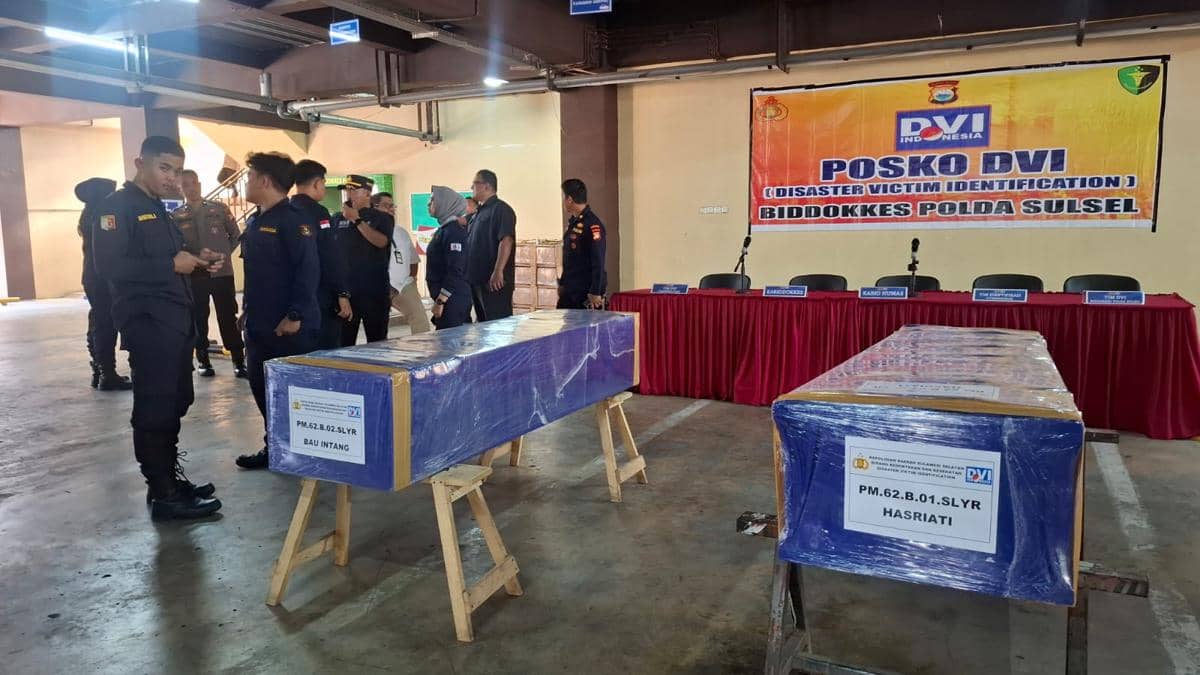 Tim DVI Polda Sulsel Identifikasi Dua Korban KM Nurul Salsa