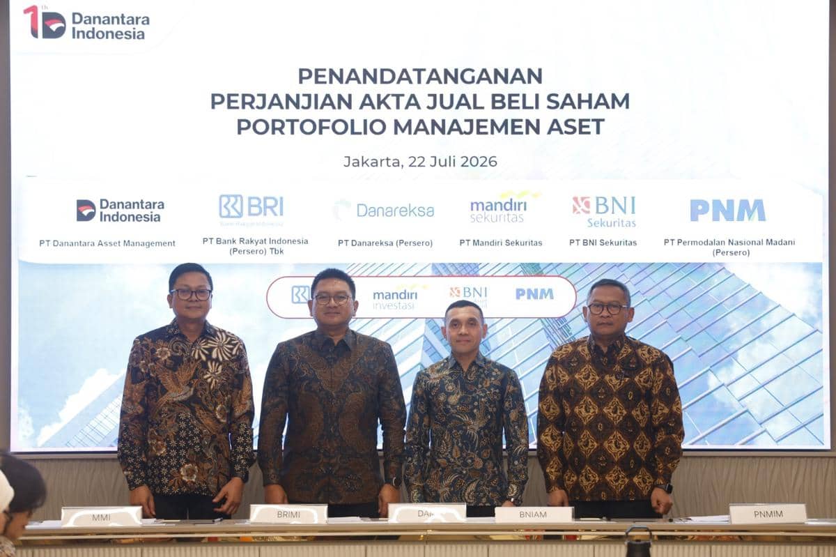 Penandatanganan Perjanjian Akta Jual Beli Saham Portofolio Manajemen Aset yang dilaksanakan di Wisma Danantara Indonesia, Jakarta, Rabu (22/