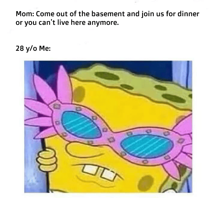 meme SpongeBob tentang pengangguran