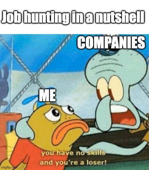 meme SpongeBob tentang pengangguran