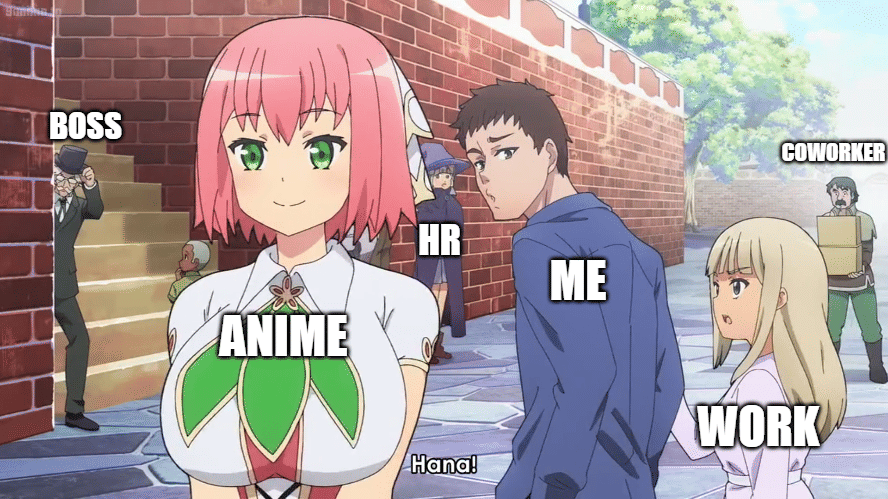 meme anime tentang rekan kerja