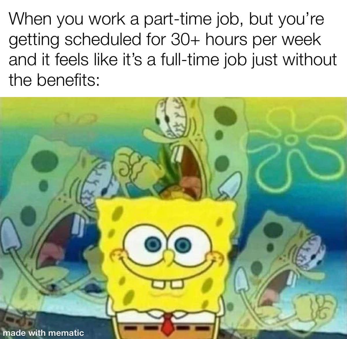 meme SpongeBob tentang pengangguran