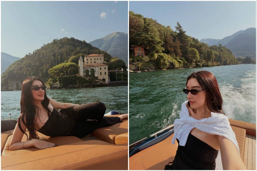 10 Potret Natasha Ryder Menikmati Keindahan Danau Como, Santai!