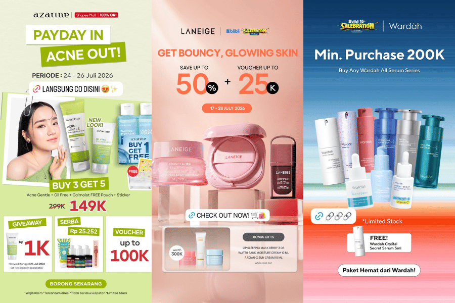 7 Promo Skincare Spesial Payday Sale Juli 2026, Banyak Kejutan Meriah!