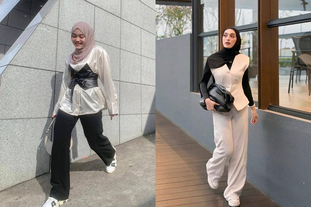 5 Adu Gaya Putri Delina VS Santyka Fauziah, Hijabers Hits Super Modis