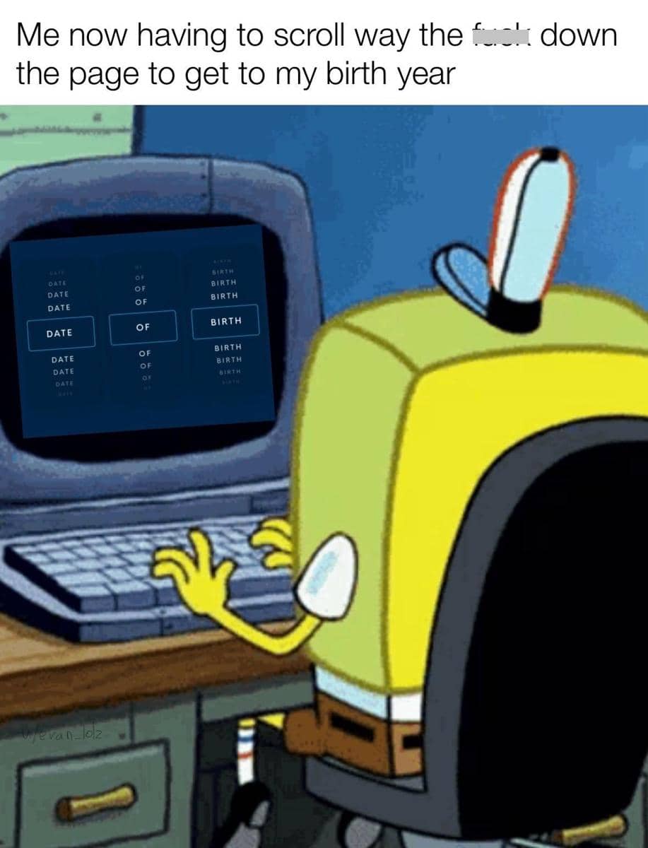 meme SpongeBob merasa tua
