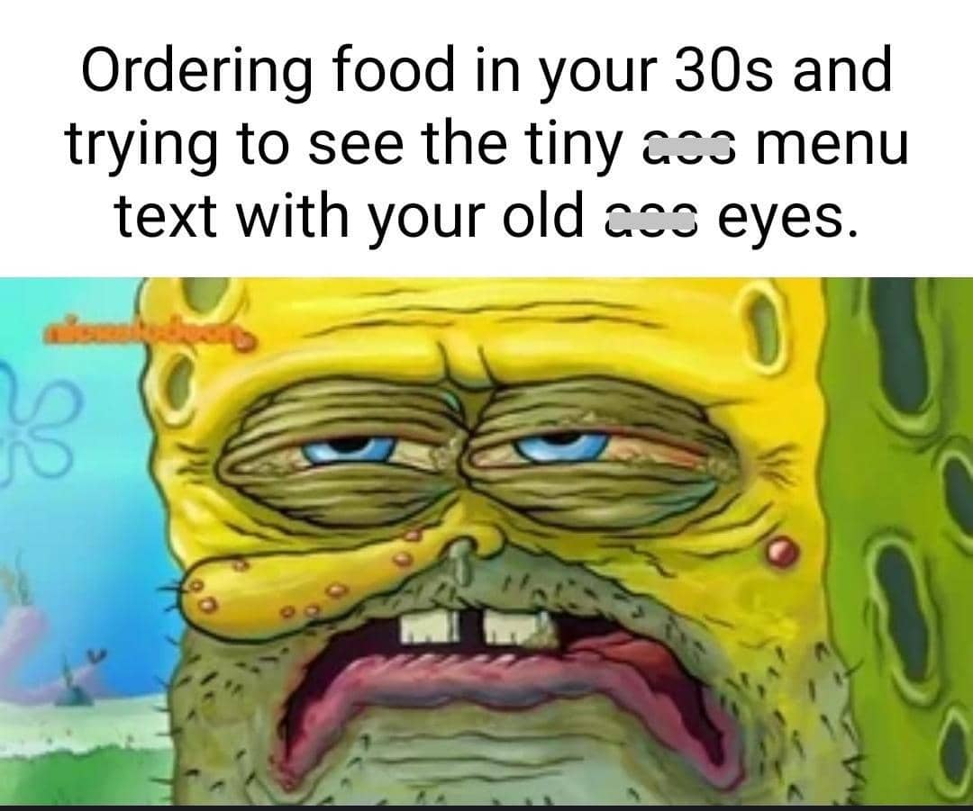 meme SpongeBob merasa tua