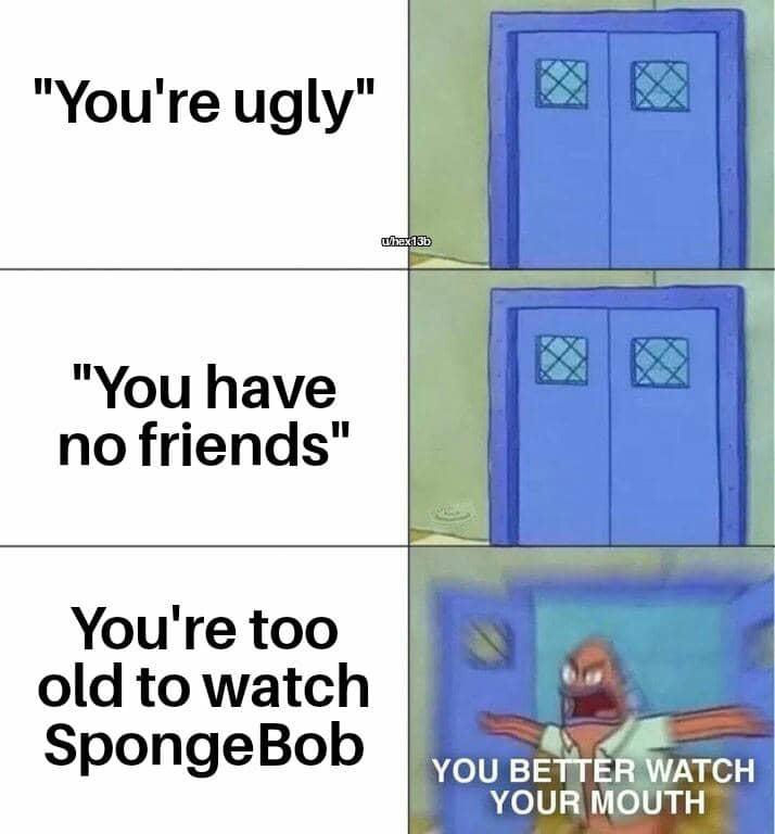 meme SpongeBob merasa tua