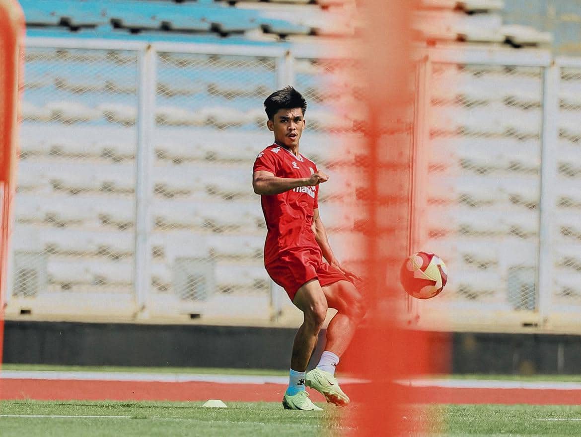 Pemain PSM Makassar, Rizky Eka Pratama, dalam pemusatan latihan Timnas Indonesia.