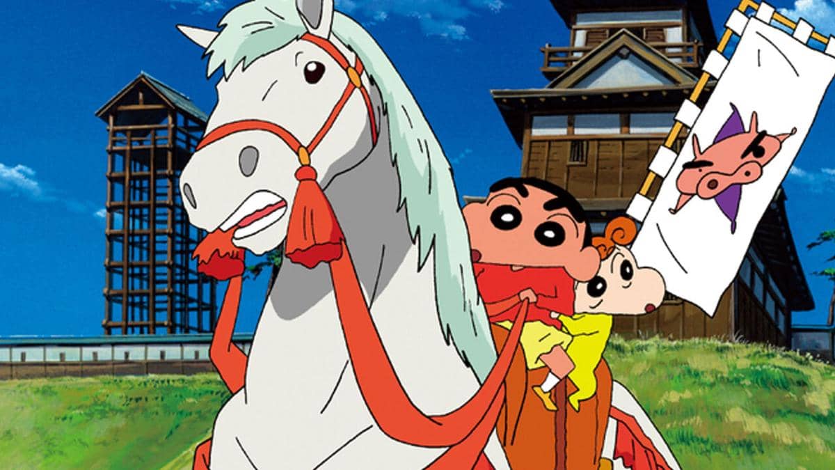 Cuplikan animasi dari film Crayon Shinchan: The Battle of the Warring States produksi Abema TV.