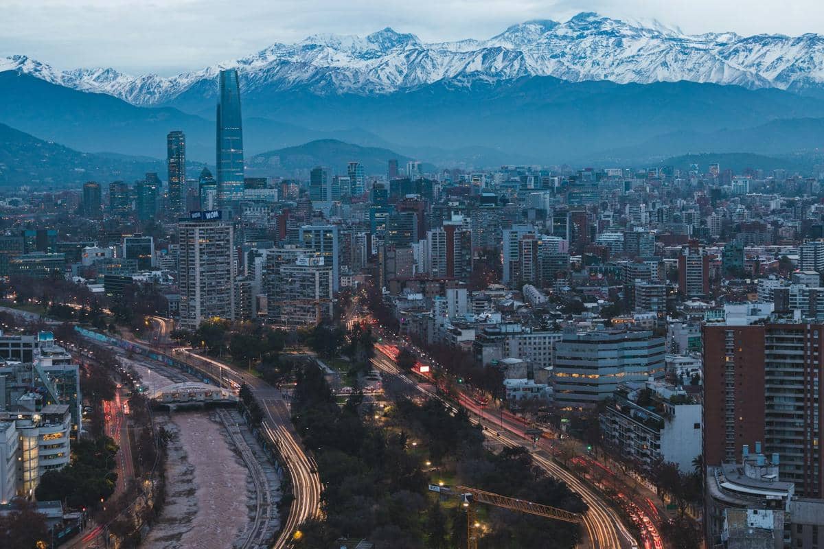 suasana Santiago, Chile dari ketinggian