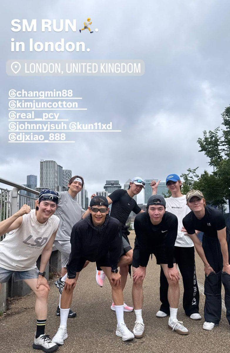 potret artis SM Entertarinmnet lari bareng di London