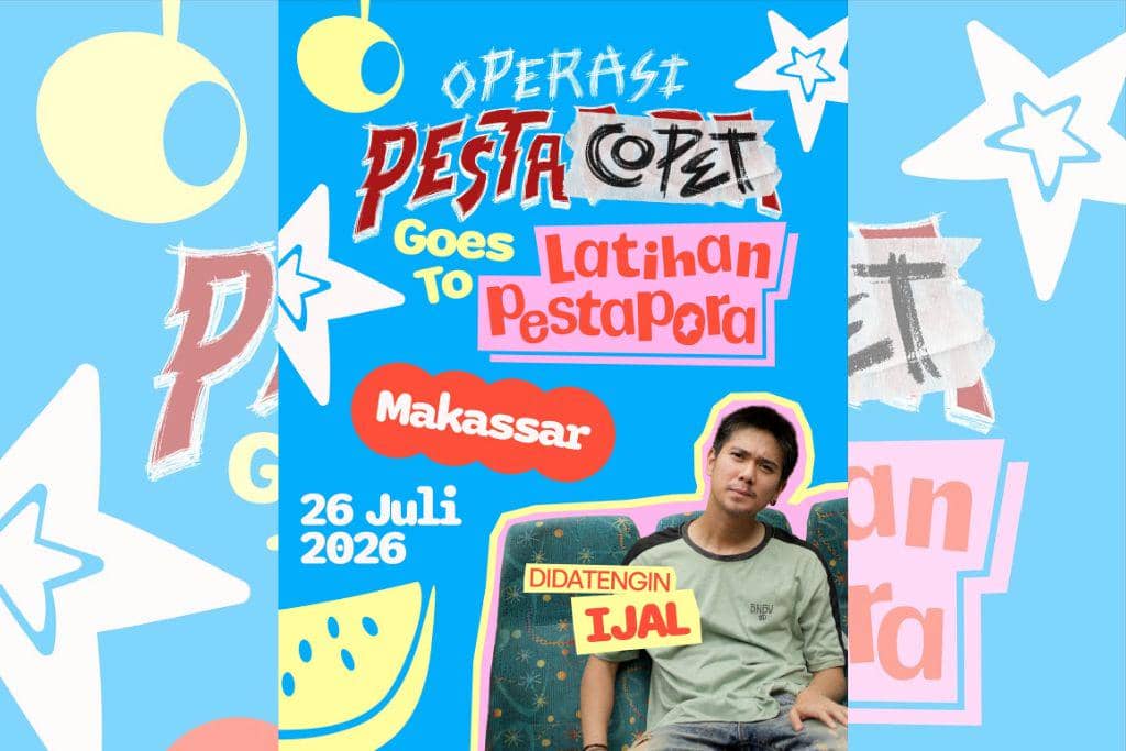 Poster Latihan Pestapora Makassar yang berlangsung pada 26 Juli 2026.