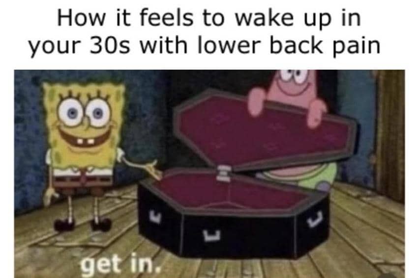 8 Meme SpongeBob Merasa Tua, Bangun Tidur Malah Sakit Punggung