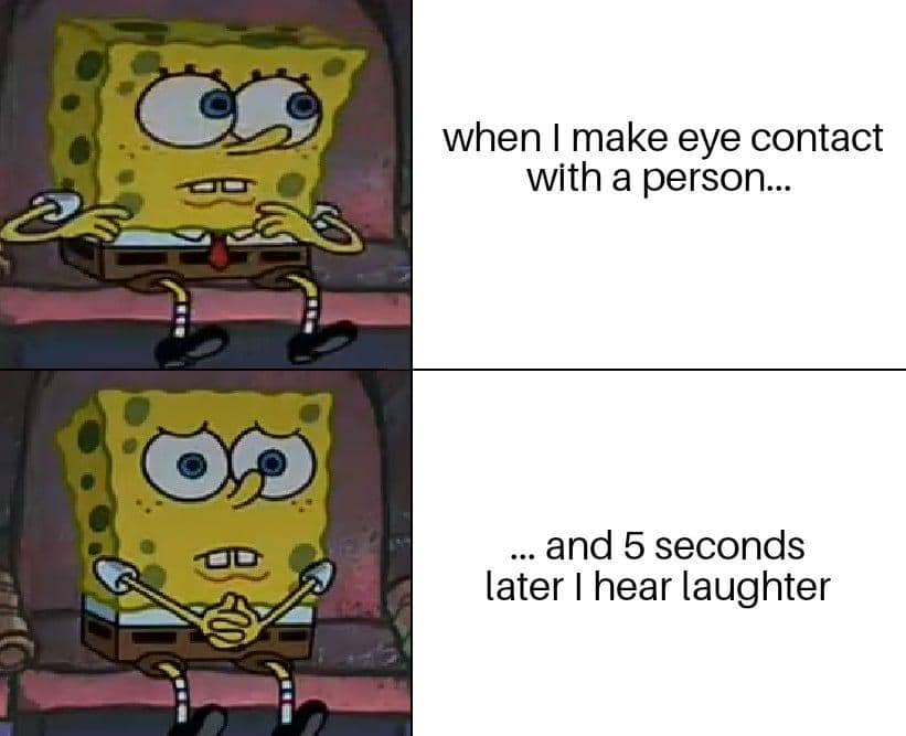 meme SpongeBob tentang kurang percaya diri
