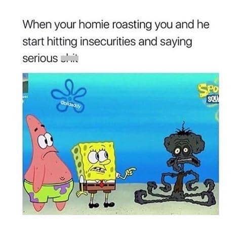 meme SpongeBob tentang kurang percaya diri