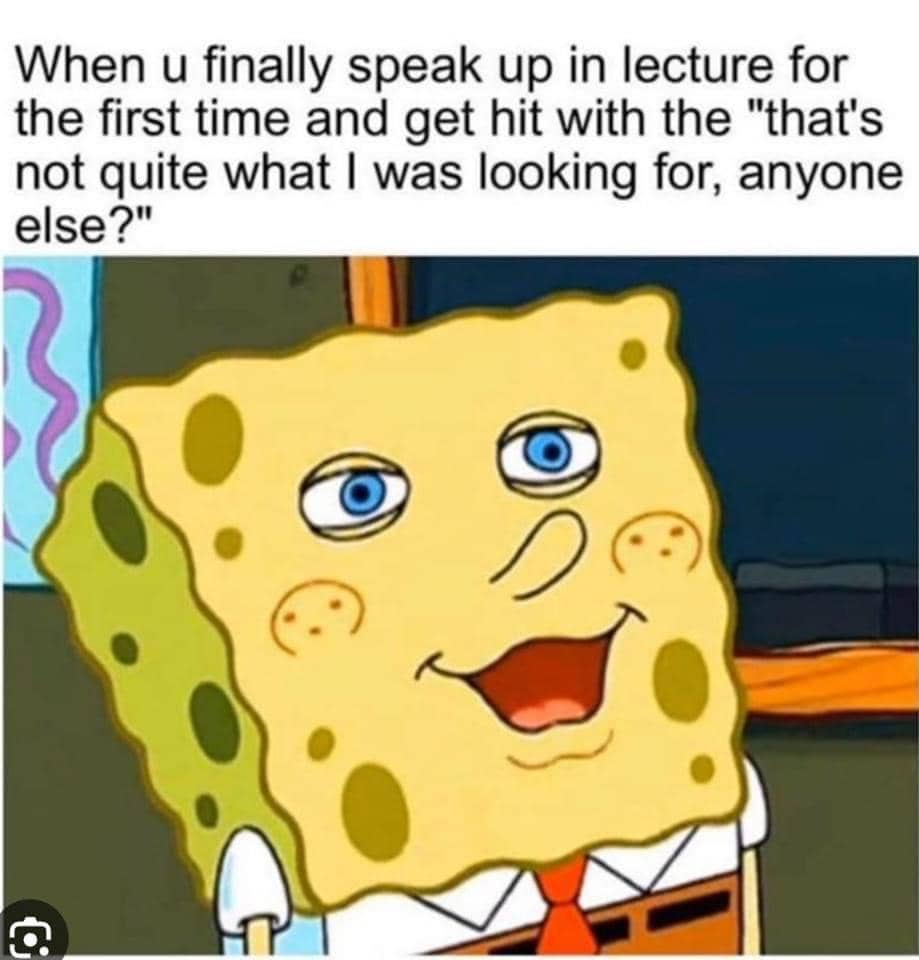 meme SpongeBob tentang kurang percaya diri