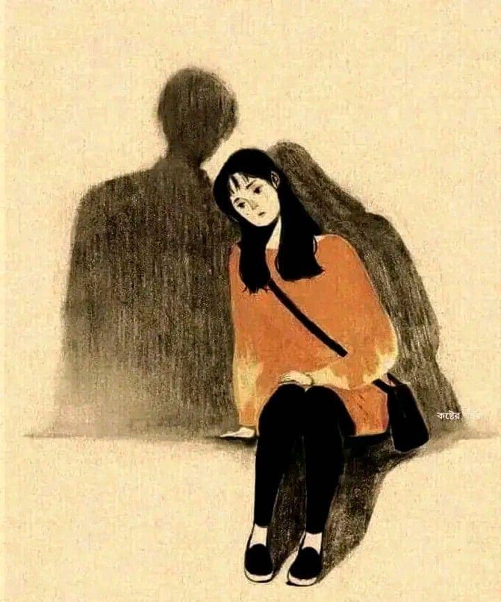 ilustrasi seorang wanita yang patah hati karena kehilangan pasangannya dan ingin bersanding lagi dengan pasangannya meskipun hanya banyangan