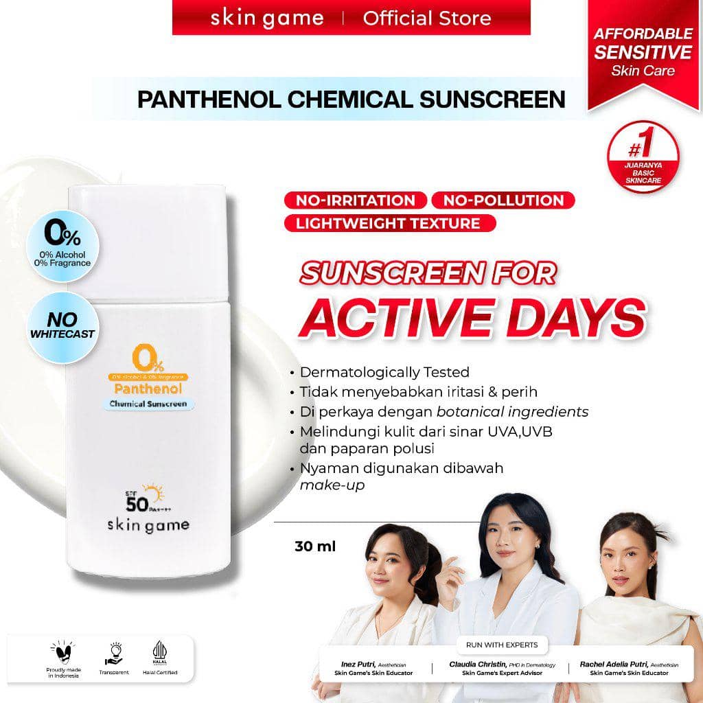 Skin Game Panthenol Chemical Sunscreen SPF 50 PA++++
