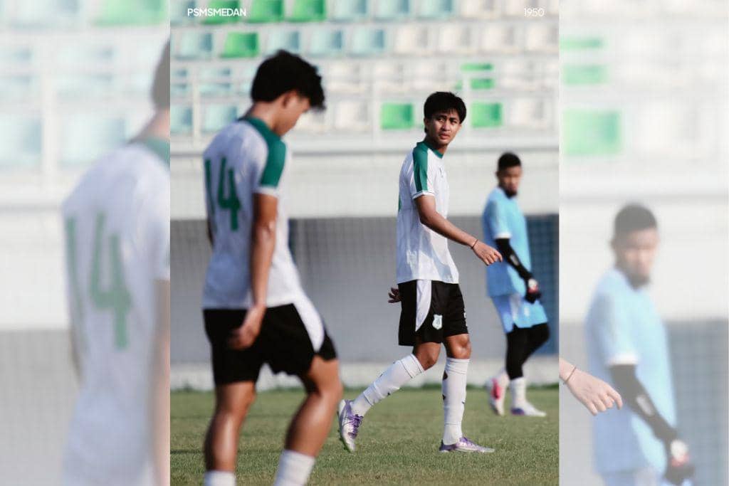 Bek tengah asal Makassar, Sulthan Zaky, dalam sesi latihan bersama PSMS.