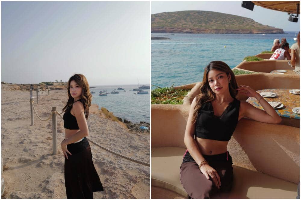 7 Potret Regina Phoenix berlibur di Pantai Cala Conta, Ibiza, Enjoy!