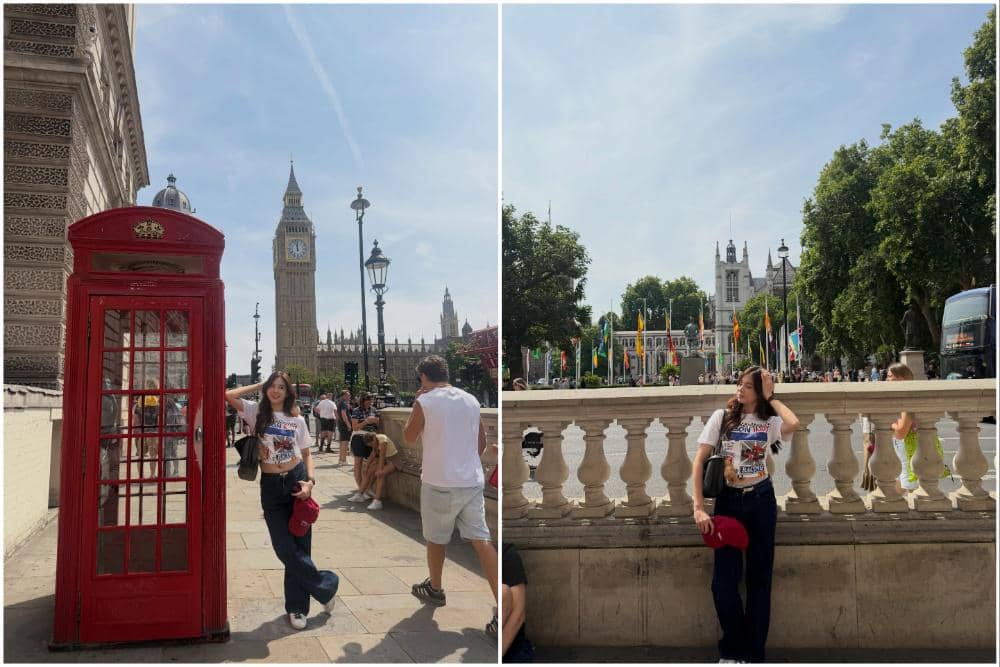 10 Potret Azizi Asadel Jalan-jalan di Sekitar Big Ben London