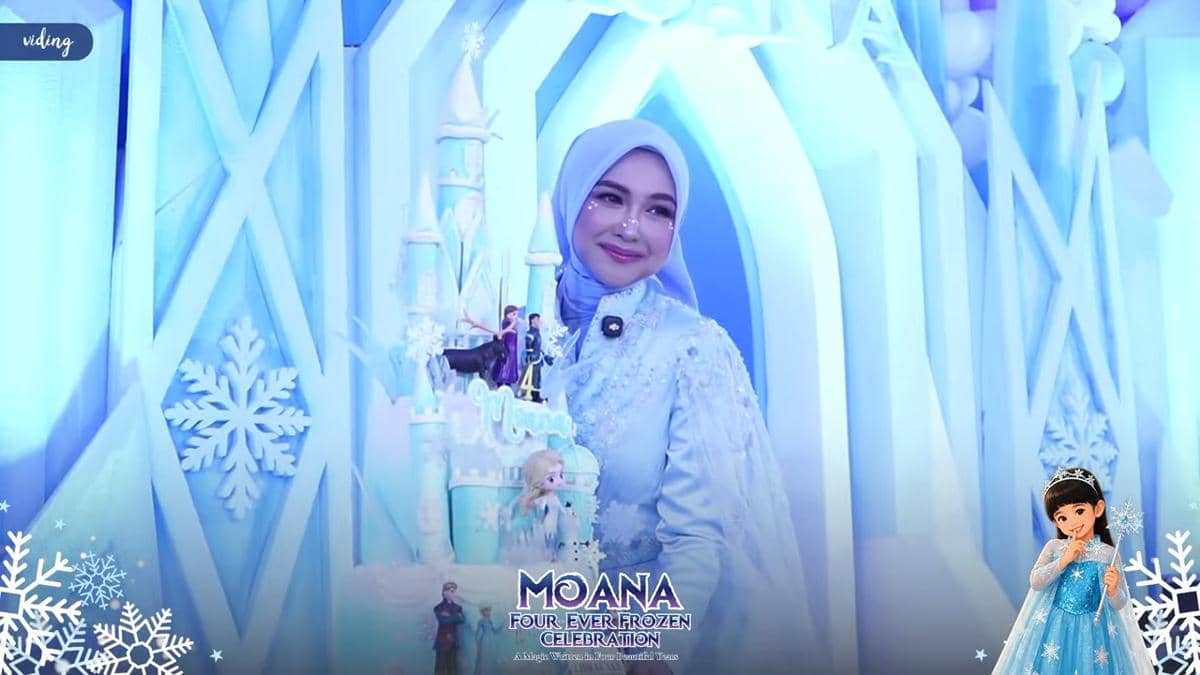 Dekor Pesta Moana Anak Ria Ricis, ala Kutub hingga Kue Bentuk Kastil!