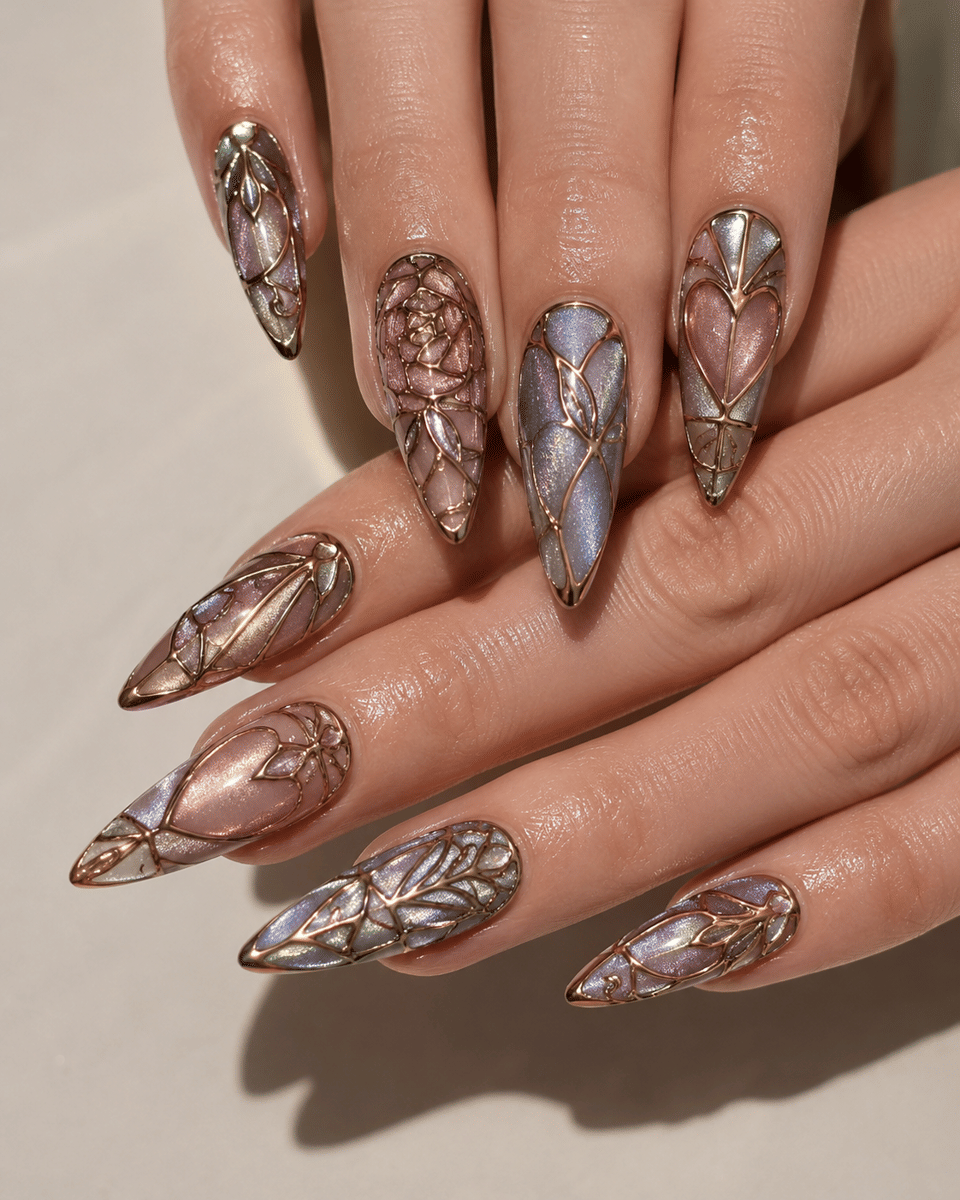 Inspirasi nail art bertema baroque
