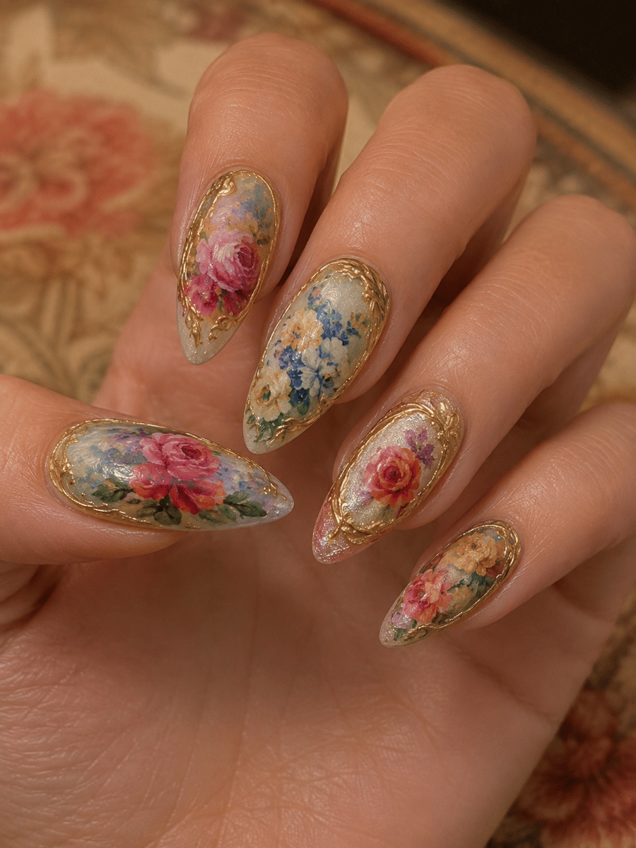 Inspirasi nail art bertema baroque