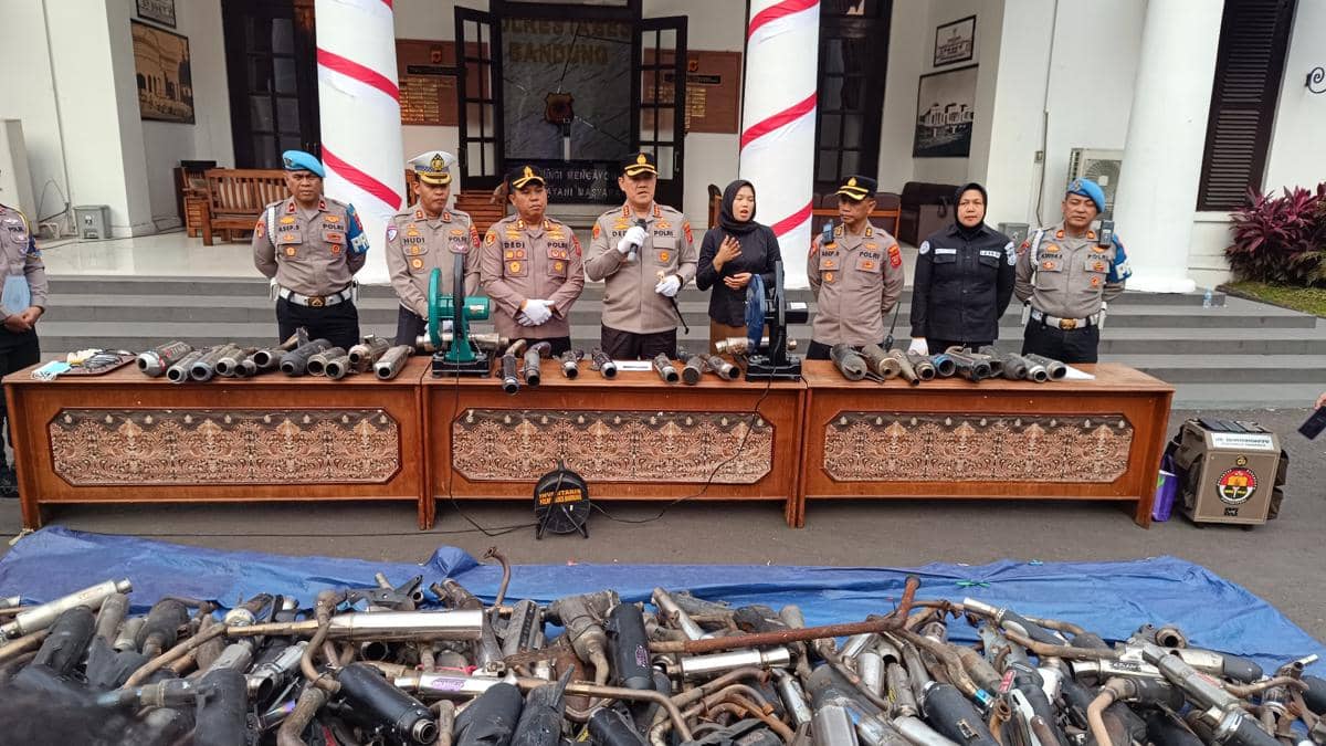 Polisi Musnahkan 1.172 Knalpot Brong Hasil Razia Selama Tiga Pekan