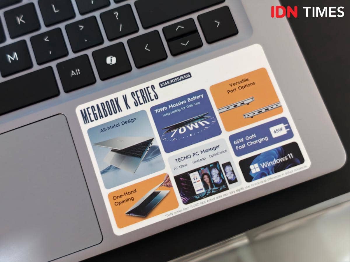 Tecno Megabook K14S (IDN Times/Fatkhur Rozi)